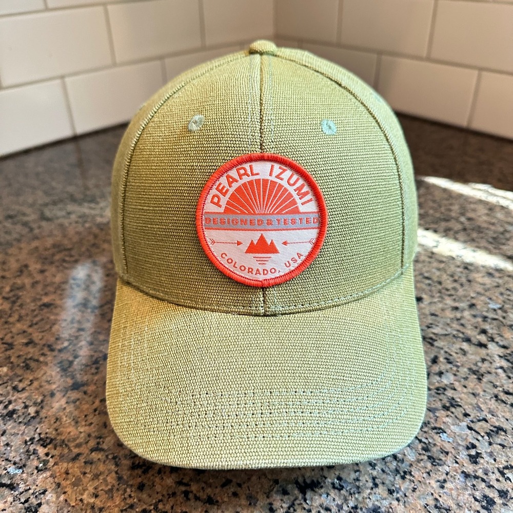 Pearl Izumi Baseball Cap Adjustable Olive Green Hemp Cotton Snapback Hat